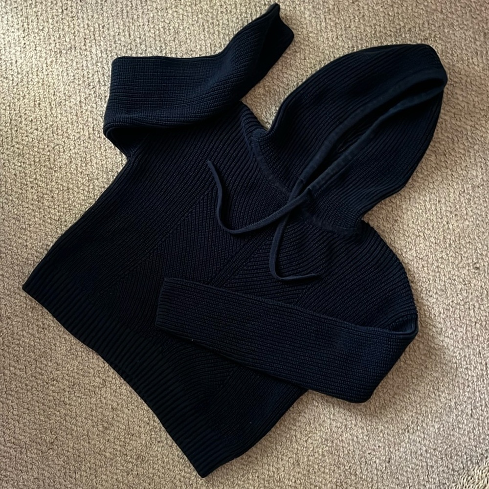 Cropped Cotton Hoodie Sweater